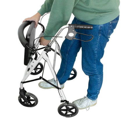 Mobiclinic®, Rollators, Lieli riteņi ceļam, Salokāms, Ar auduma grozu un sēdekli, Izgatavots no alumīnija, Viegls, Izturīgs, Bremzējoši rokturi, Eiropas zīmols, Modelis Sofia, Pelēks