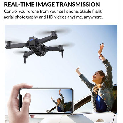 Drons ar kameru 4K pilns komplekts Airon drons bērniem un pieaugušajiem Raptor 8K drons Mini drons salokāms kvadrokopters, 120° panorāmas režīms, palēninātas kustības režīms, 360° rotācija