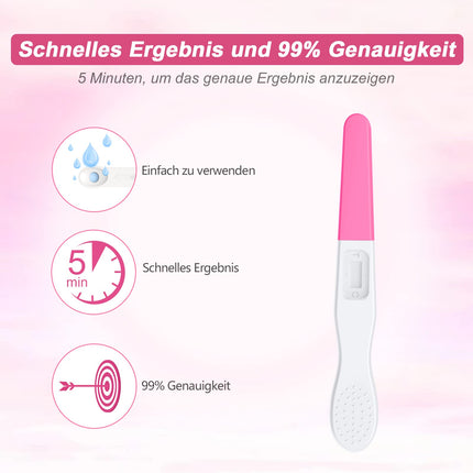 MOMMED 5 X grūtniecības tests, individuāli noslēgts iepakojums, agrīna grūtniecības tests, HCG testa jutība 25 mSV, grūtniecības tests, ātra noteikšana 3 minūtēs, 5 gabali