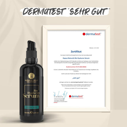 BIO Hyaluron Serum hochdosiert • 100ml +Vit E & B5 • 7-Fach Hyaluronsäure Serum Gesicht ✓100% Vegan&BIO ✓Anti-Aging Konzentrat ✓ Anti Falten Serum Naturkosmetik ✓Made in Germany ✓Hyaluronic Acid Serum