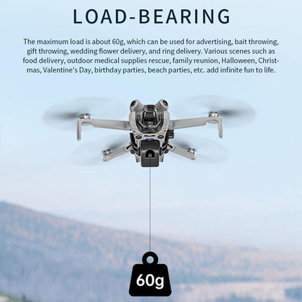 LICHIFIT Drone Airdrop sistēma ar 1/4 skrūvju adapteri DJI Mini 4 Pro gaismjutīgajam metējam, transportēšanai, piegādei, kravas atbrīvošanas un nomešanas ierīcei