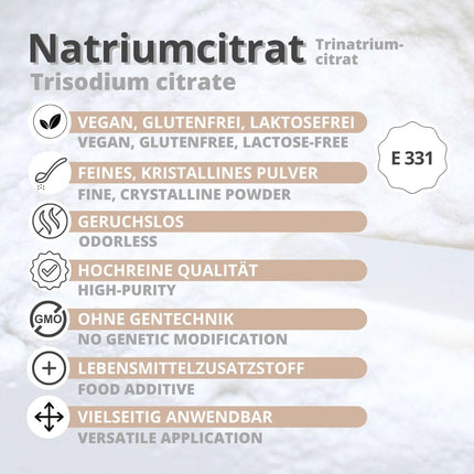 Nātrija citrāts 500 g pārtikas kvalitātes E331 trinātrija citrāts