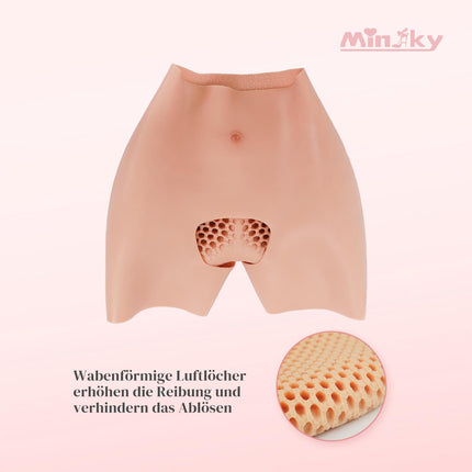 Minaky transvestītu silikona biksītes gurnu pacelšanai ar izliektu starpeni, silikona viltus dibena bikses ar milzīgiem gurniem transpersonu drag karalienes transvestītu kostīmam, ziloņkaula baltā krāsā