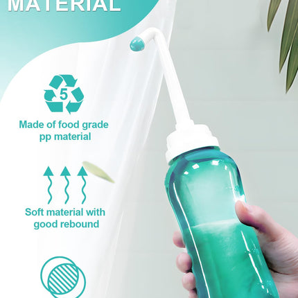 Duša dibenam 500 ml, duša ar pogu, duša dibenam ar dubultu uzgali, pārnēsājama bidē, intīma duša peri pudelē pēcdzemdību periodā, bidē tualete ūdensizturīga