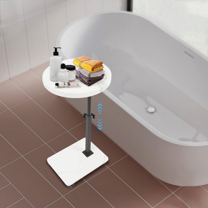 Sindipanda sānu galdiņš ar riteņiem - 40 cm - pārvietojams sānu galdiņš, 360° rotējošs augšējais guļamistabas sānu galdiņš gultai un dīvānam, divstāvu uzglabāšanas vieta, 40-80 cm regulējams augstums