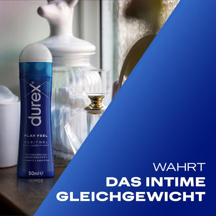 Durex Play Feel lubrikants – uz ūdens bāzes veidots lubrikants patīkamai slīdēšanai, maigs un pH draudzīgs – 50 ml