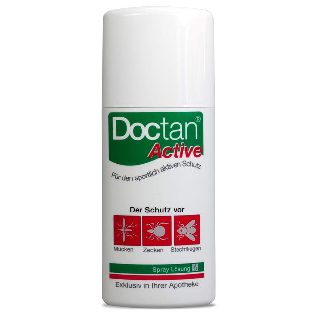 Doctan® Active Spray – aizsardzība līdz 12 stundām pret odiem, ērcēm, kodīgām mušām, malārijas profilakse, dzeltenais drudzis, 100 ml