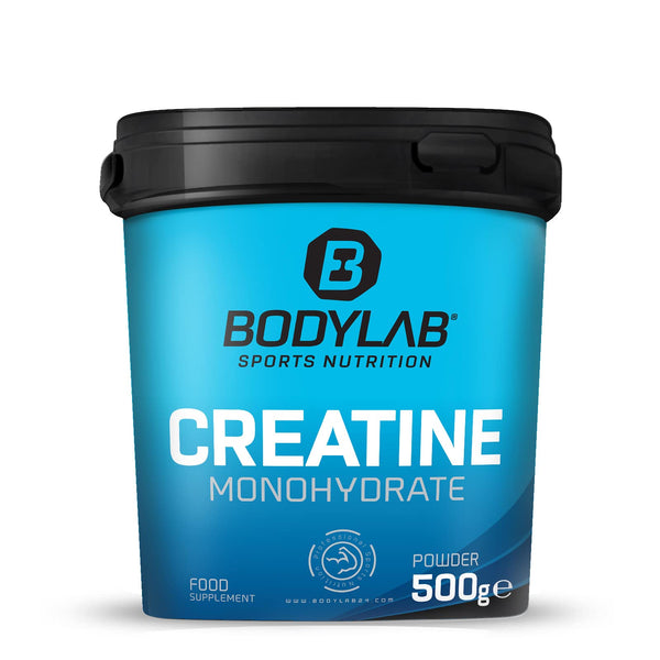 Bodylab24 kreatīna pulveris 500 g, tīrs kreatīna monohidrāta pulveris, 100 porcijas, produkts no Ķelnes saraksta