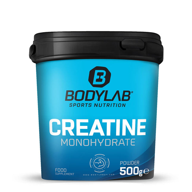 Bodylab24 kreatīna pulveris 500 g, tīrs kreatīna monohidrāta pulveris, 100 porcijas, produkts no Ķelnes saraksta