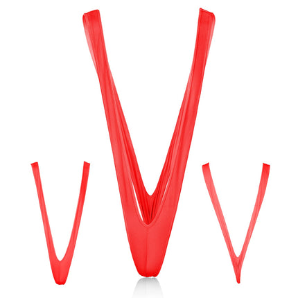 Neer vīriešu string Mankini smieklīgi Borat Thong peldkostīmi Ziemassvētku V formas peldkostīms (sarkans, klasisks)