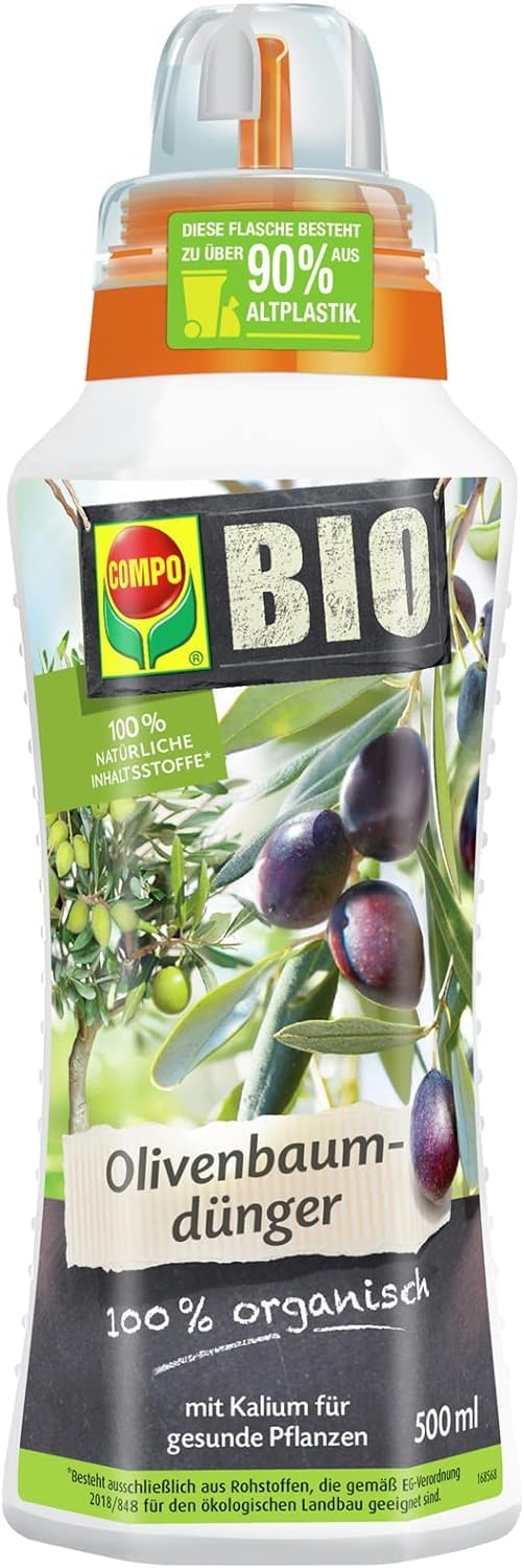 COMPO BIO olīvkoku mēslojums – olīvkoku mēslojums ar 100% dabīgām sastāvdaļām – īpašs šķidrais mēslojums – 500 ml, nav piemērojams
