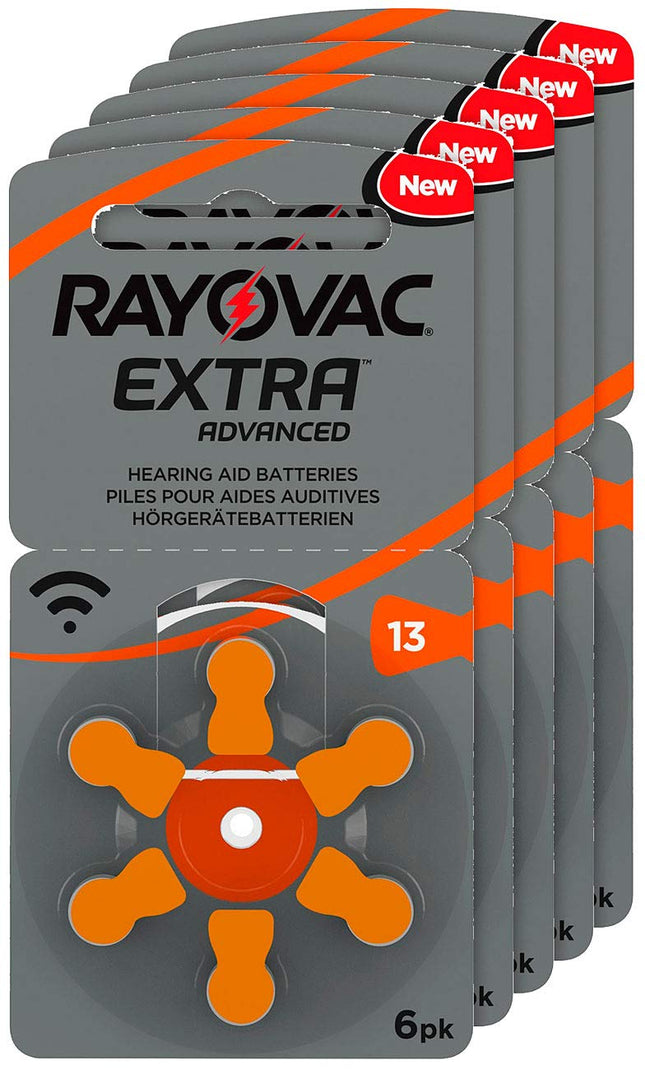 RAYOVAC dzirdes aparātu baterijas 13 Extra Advanced 1.45V 310 mAh, 5x6 iepakojumā