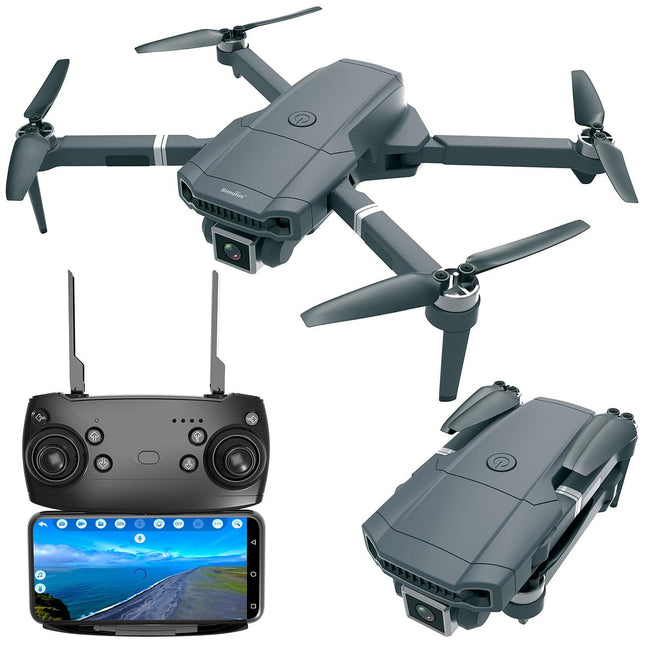 Simulus kvadrokopters: salokāms Wi-Fi drons ar bezkontaktu motoru, interaktīvu. 4K tiešraides skata kamera (drons ar HD kameru, tālvadības drons, helikopters)