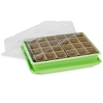com-four® 2x iekštelpu siltumnīca augu audzēšanai, audzēšanas komplekts 40 augiem, stādītājs mājai, 26,5 x 19,5 x 10,5 cm (2 gab. - iekštelpu siltumnīca)
