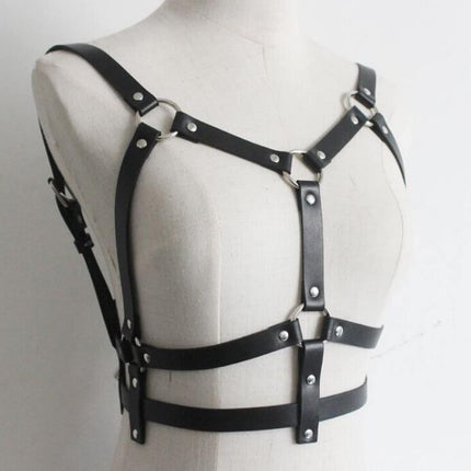 BDSMYEE ādas siksnas, BDSM apakšveļa, krūštura siksnas, seksīgs apģērbs sievietēm, dominatrix, reivs, fetiša apģērbs (F)