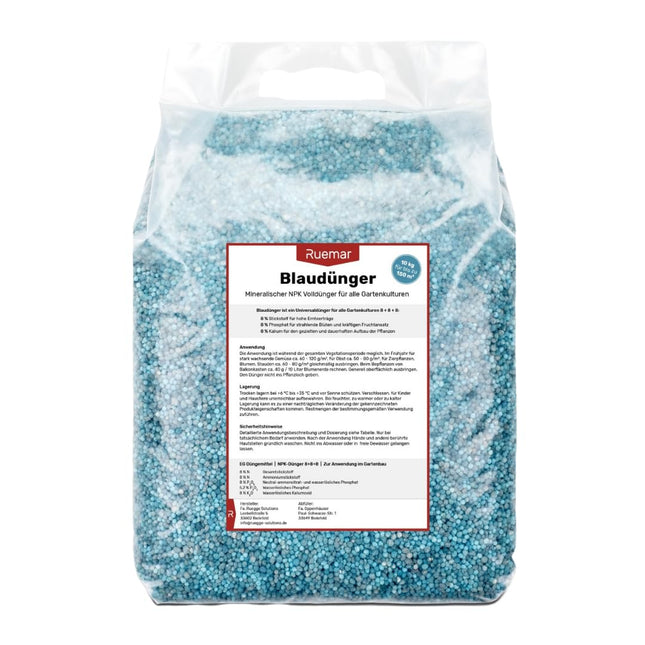 Ruemar Blue Fertilizer NPK mēslojums augiem 10 kg Universāls ilgtermiņa mēslojums Augļiem un dārzeņiem Ziediem 8 8 8 Organiskais augu mēslojums istabas augiem