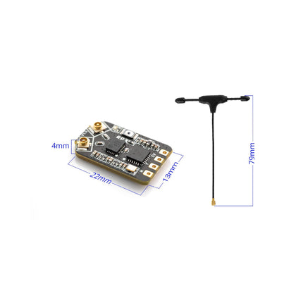 RP3 ELRS FPV uztvērējs - 2,4 GHz ExpressLRS nano uztvērēja drona RX modulis ar 65 mm UFL T antenu FPV dronam, Tiny Whoop fiksēta spārna RC lidmašīnai