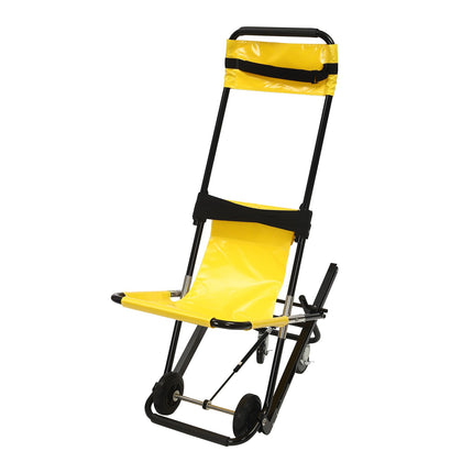 ROGONPDK manuāli paceļams kāpņu krēsls, daudzfunkcionāls kāpņu krēsls, rāpojošs kāpņu krēsls, pārnēsājams, salokāms kāpņu nestuves, paceļams kāpņu krēsls, pārnēsājams medicīniskā transporta krēsls, dzeltens, melns, 90 x 54 x 156 cm