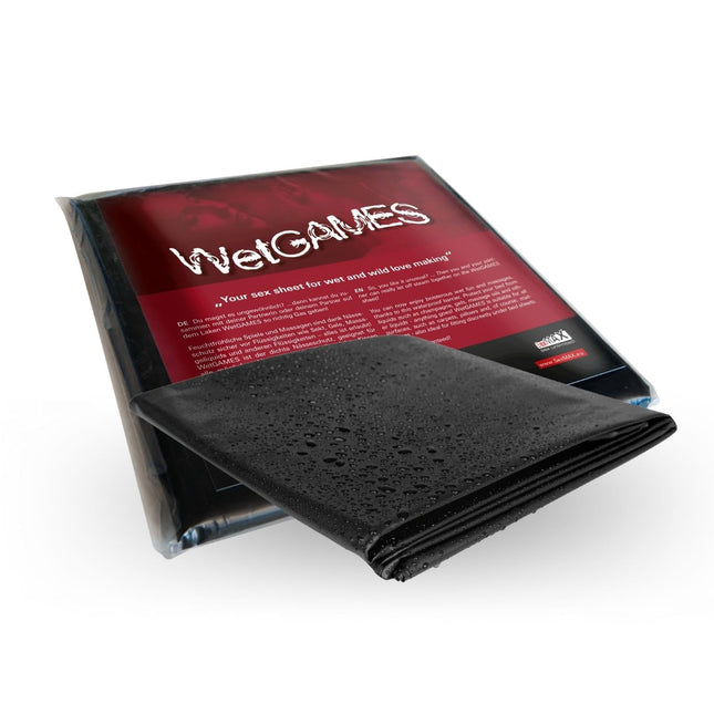 JOYDIVISION SexMAX WetGAMES palags, melns | Palags 180 x 220 cm | PVC palags partneru spēlēm un masāžām | Aizsardzība pret mitrumu gultai | Mazgājams līdz 30°C temperatūrā | Ūdensizturīgs | Palags