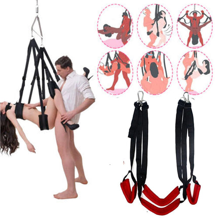 Vielretude mīlas šūpoles Loveswing Seksa šūpoles Seksa mēbeles Šūpoles Pieaugušo šūpoles Ekstrēmais sekss Dažādas seksa pozas Seksa rotaļlietas (melnas)