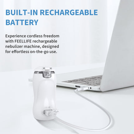 FEELLIFE inhalators bērniem un zīdaiņiem, inhalators pieaugušajiem un bērniem, inhalators bērniem, inhalators ar smidzinātāju, klusāks par 25 dB, pārnēsājams inhalators, efektīvs elpceļu slimību gadījumā