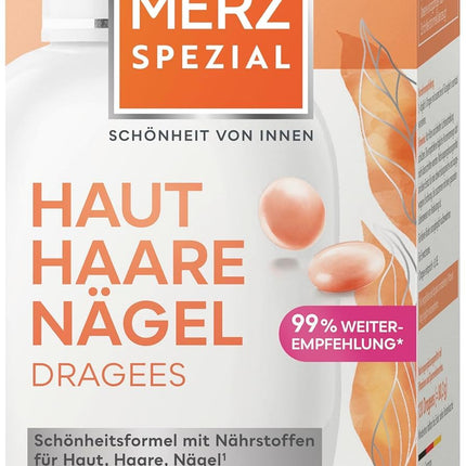 Merz Special Skin Hair Nails apvalkotās tabletes – 1 x 120 apvalkotās tabletes – uztura bagātinātājs ar 13 mikroelementiem starojošai ādai, spīdīgiem matiem un stipriem nagiem