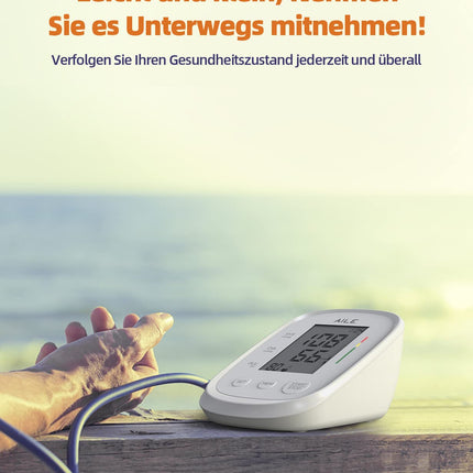 Asinsspiediena mērītājs (asinsspiediena mērītājs) AILE: Augšdelma asinsspiediena mērītājs lietošanai mājās, asinsspiediena mērītāja liela aproce (regulējama 22–42 cm) Automātisks augšdelma asinsspiediena mērītājs