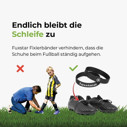 FUXSTAR — kurpju šņoru fiksācijas lente™ futbola zābakiem, kurpju šņoru turētājs pret nekārtīgām cilpām, pazīstams no profesionālo futbola nometnēm, izgatavots no ilgtspējīga rPET (3 pāri)