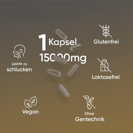 Melnais ķiploks 100:1 - 15000 mg vienā kapsulā - Ar alicīnu un S-alilcisteīnu - 180 vegānas kapsulas - 6 mēnešu krājumi - Pieaugušajiem - By WeightWorld