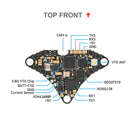 BETAFPV G473 4IN1 Air Brushless lidojuma kontrolieris Viegls 1S AIO FC ar 16MB BlackBox BB51 Bluejay 96K ESC OSD mikroshēmu SPI savienojums Ārējais UART ports 1S FPV Whoop Drone Quad, piemēram, Air65/Air75