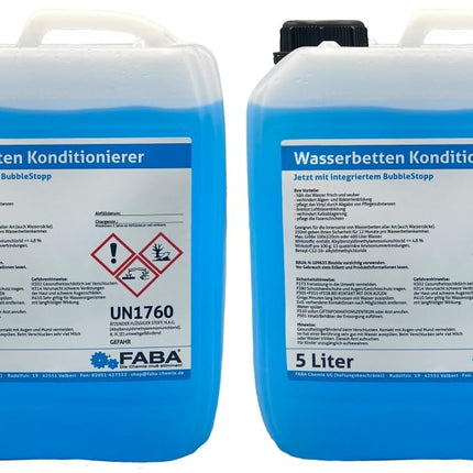 FABA ūdens gultas kondicionieris ūdens gultas kondicionieris ar burbuļu slāpētāju, 2 x 5 litri