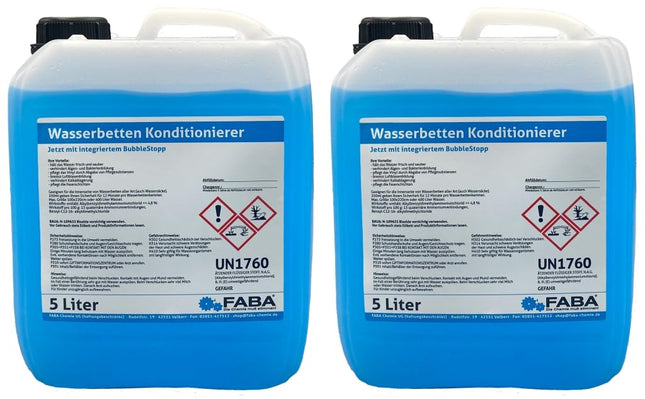 FABA ūdens gultas kondicionieris ūdens gultas kondicionieris ar burbuļu slāpētāju, 2 x 5 litri
