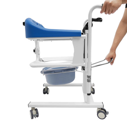 BRRIDE hidrauliskais pacientu pacēlājs ratiņkrēslā, tualetes krēsls senioriem, pārnēsājams vannas istabas krēsls ar regulējamu augstumu, dušas krēsls ar riteņiem, slimām, invalīdām, grūtniecēm