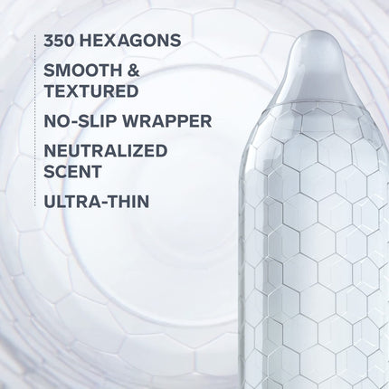 LELO HEX Respect XL, īpaši lieli prezervatīvi ar lielāku izturību, plāni, bet izturīgi lateksa prezervatīvi, 58 mm diametrā (12 gab. iepakojumā)
