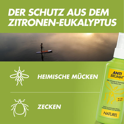 Anti Brumm Naturel pumpja aerosols, 75 ml: kukaiņu atbaidīšanas līdzeklis uz citroneikalipta eļļas bāzes efektīvai aizsardzībai pret odiem un ērcēm
