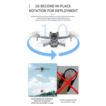 LICHIFIT Drone Airdrop sistēma DJI Mini 4 Pro - ģeomagnētiskā metēja transportēšanas piegādes kravas atbrīvošanas nomešanas ierīce - pelēka
