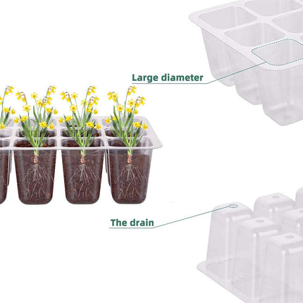 Iekštelpu siltumnīcas pavairošanas iekārta, 12 iepakojumu 144 šūnu siltumnīcas pavairošanas paplāte, stādu sākuma paplātes paplātes, siltumnīca ar regulējamiem kupola vākiem augu sēklu stādu audzēšanai