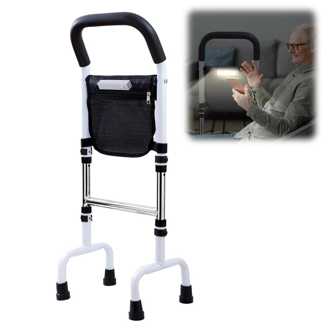 Stehhilfe für ältere Erwachsene, Gehhilfe für Senioren, Aufstehhilfe Bett Aufstehhilfe Toilette Aufstehhilfe Sofa für Senioren, Höhenverstellbar, Aufstehhilfen mit Bewegungslicht, Belastbar 136 kg