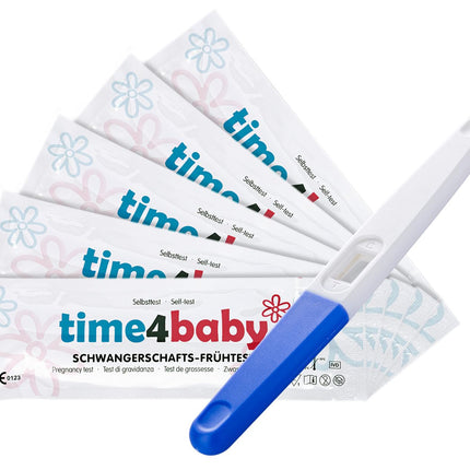 5 x Time4Baby grūtniecības testi starp menstruācijām | Agrīna grūtniecības pārbaude | Agrīna grūtniecības pārbaude | Pārbaude 6 dienas pirms aizkavētajām menstruācijām