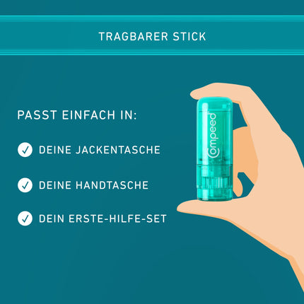 Compeed prettulzu zīmulis — neredzami aizsargā pret tulznām un nobrāzumiem — acumirklī samazina berzi uz ādas, 1 zīmulis (8 ml)