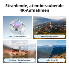 DJI Flip, drons ar kameru 4k pieaugušajiem, mini drons ar kameru, < 249 g, drona sekošanas funkcija, 13 km video pārraide, manuāla iedarbināšana, automātiska. Atgriešanās, lidojuma laiks 31 minūte