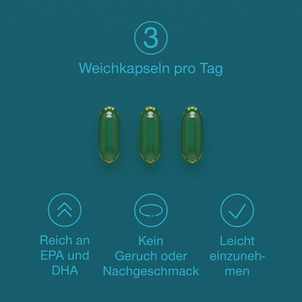 Omega 3 kapsulas, augsta deva 3000 mg - augstākās kvalitātes zivju eļļa 120 kapsulas - trīskārša darbība - augsts DHA un EPA saturs - tīra Omega 3 eļļa no ilgtspējīgas zvejas - laboratorijā pārbaudīta zivju eļļa bez piedevām