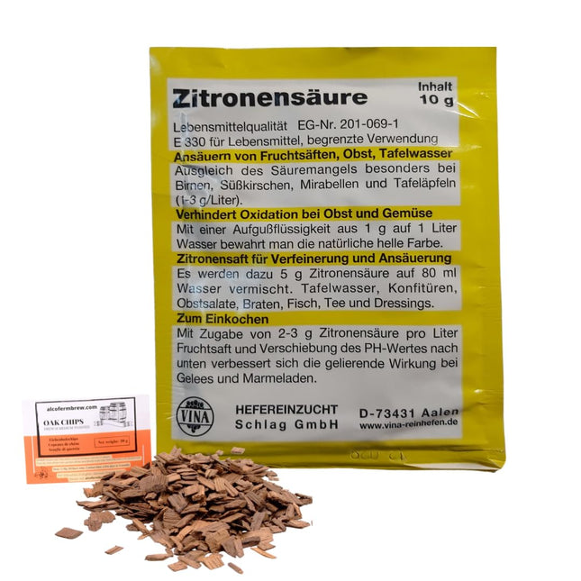 AlcoFermBrew citronskābe 10 g Vina – Vīna darīšana, siera darīšana, dabīga tīrīšana