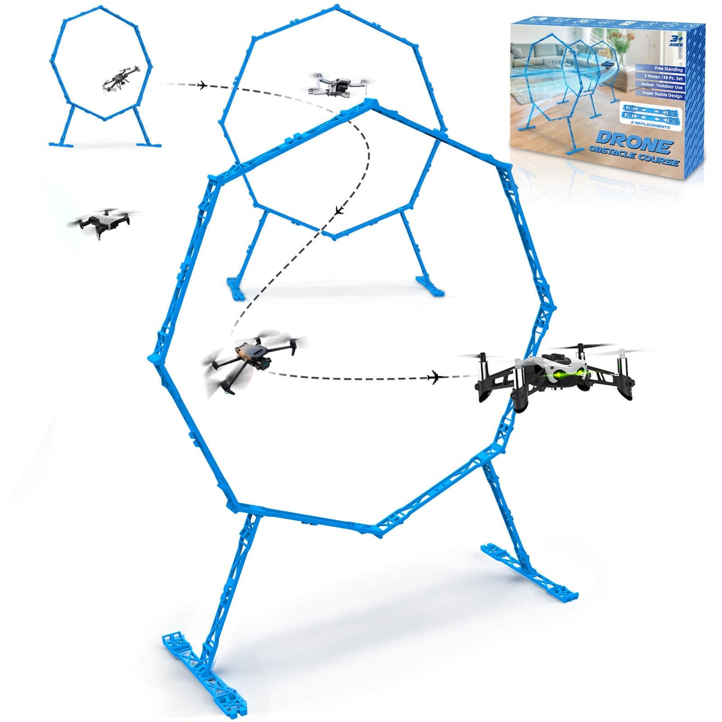 Beria Mini RC Drone šķēršļu apiešanas apmācības rotaļlieta bērniem Sacīkšu vārti Drone Helikopters Sacensības Prakses Trase Piederumi Dāvanas 3-10 gadiem Meitene Zēns Dzimšanas diena Bērnu rotaļlietas