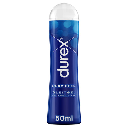 Durex Play Feel ūdens bāzes lubrikants - viegls, zīdains lubrikants reālistiskām sajūtām praktiskā dozēšanas pudelītē (2 x 50 ml), 100 ml