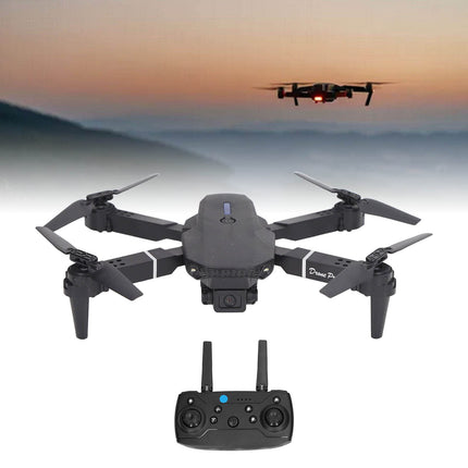 E88 salokāmi droni ar 4K HD FPV dubulto kameru, drona RC kvadrokoptera atbalsts lietotnes vadībai, trajektorijas lidojums, augstuma noturēšana, 3D apgriešana, bērniem, pieaugušajiem,