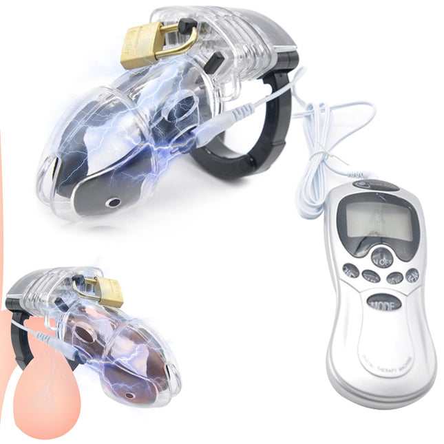 BDSMYEE dzimumlocekļa būris ar elektrošoku, šķīstības būris vīriešiem, seksa rotaļlieta vīriešiem, novērtējums vīriešiem, šķīstības būris vīriešiem, ekstrēma dzimumlocekļa būra šķīstības josta vīriešiem (caurspīdīga)