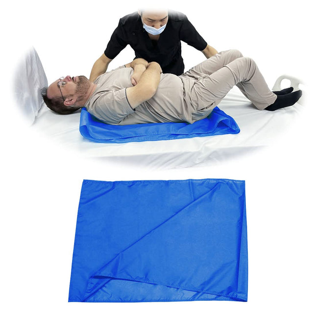 EZ palīgpaklājs pacientu pārvietošanai ar caurulēm — 70 x 100 cm — pacientu/gados vecāka gadagājuma cilvēku pārvietošanai uz automašīnām/ratiņkrēsliem/gultu un vienkāršai pārvietošanai — slimnīcas un mājas aprūpe