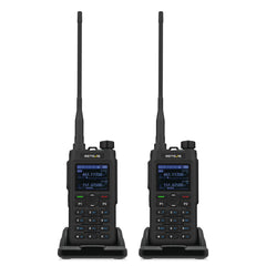Retevis C62 rācija ar divu joslu savienojumu, liela darbības rādiusa radioamatieru divvirzienu radio, 2000 mAh uzlādējama rācija pieaugušajiem, pārgājieniem/medībām/kempingam (melna, 2 iepakojumā)