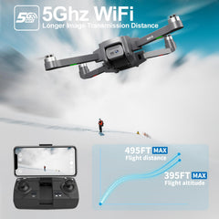 Drons ar kameru 4K bezkontaktu motora drons ar 2 kamerām 40KM/h MAX vēja izturīgs 4 līmeņu 5 GHz WIFI FPV droni RC kvadrokopteris bērniem pieaugušajiem 2 baterijas IDEA16